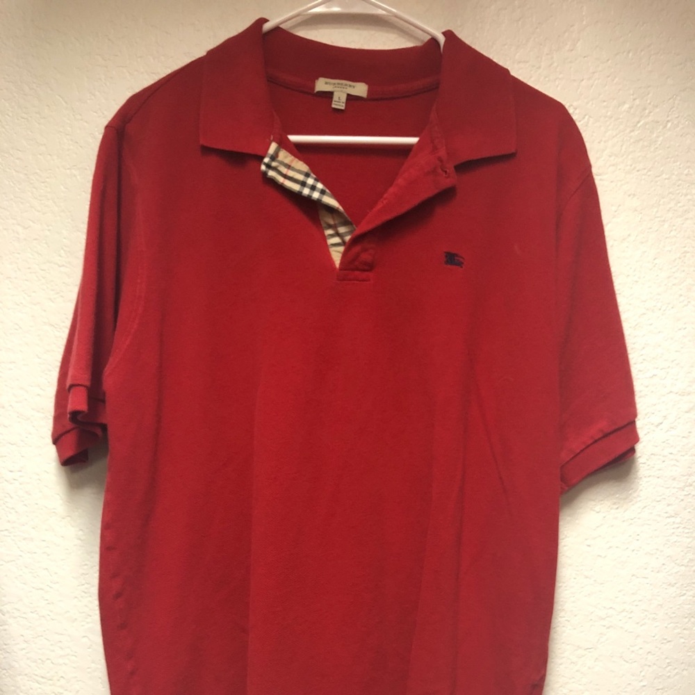 Red Burberry polo